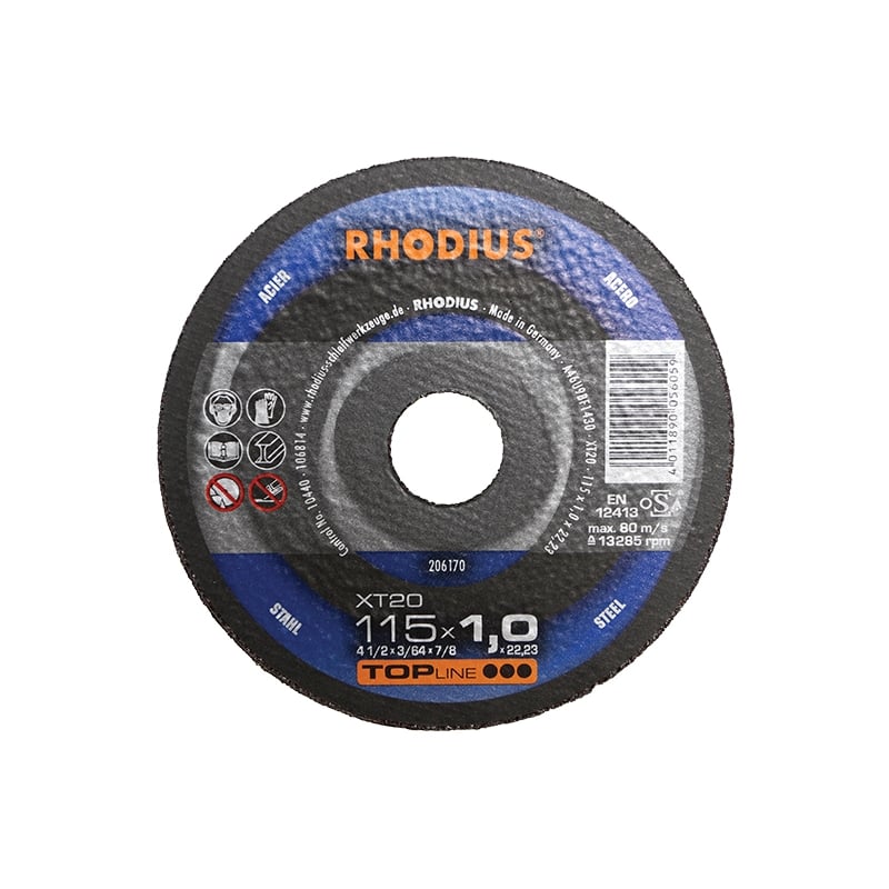Rhodius - XT20 Extra Thin Mild Steel Cutting Disc, Flat, Type 41